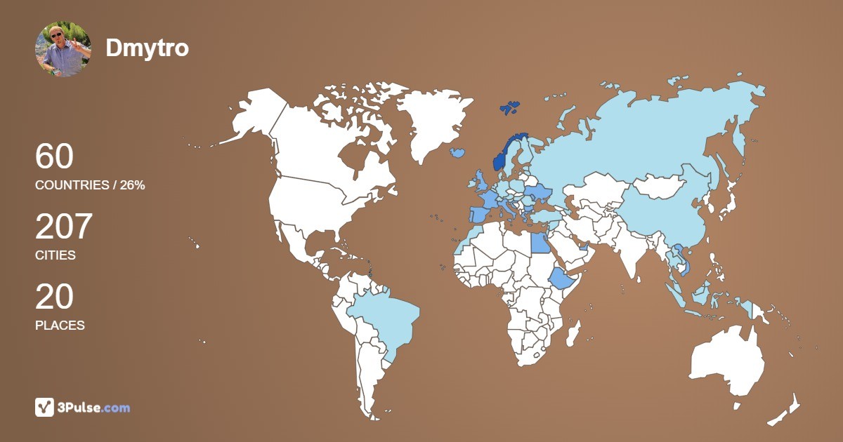 Изображение Карты путешествий Dmytro Smyrnov