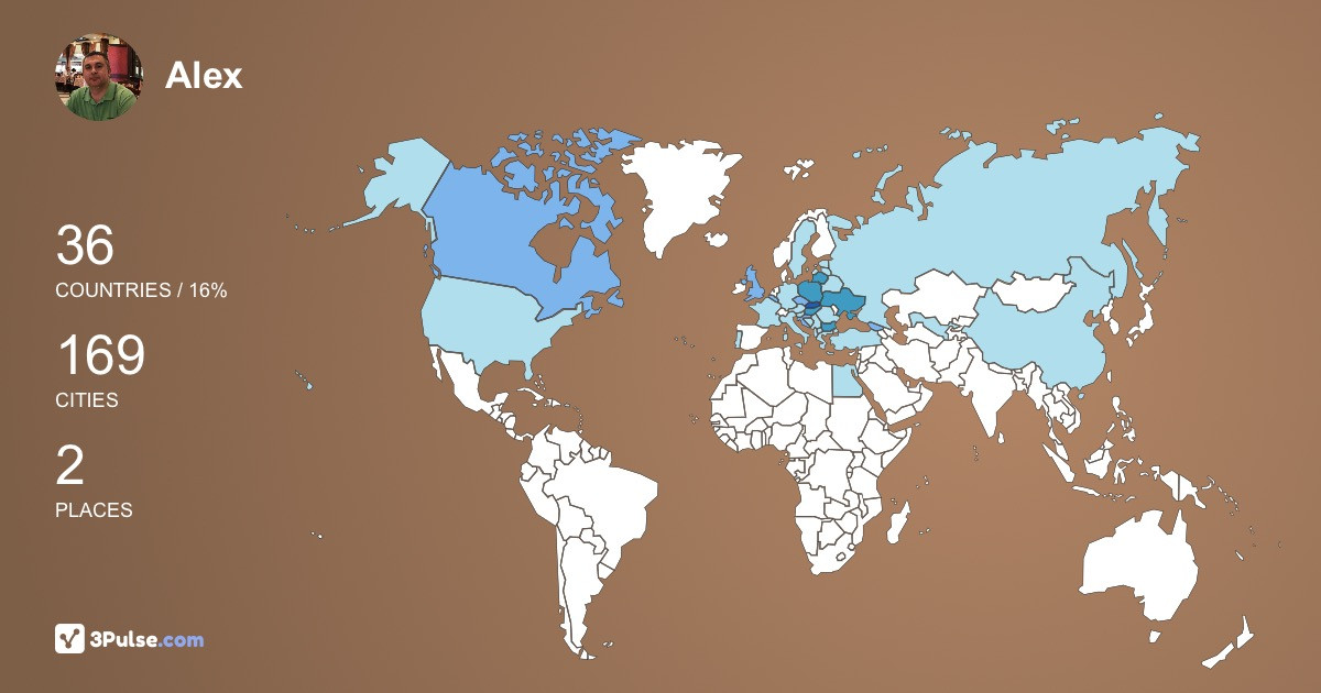 Alex Peresypko's Travel Map Image