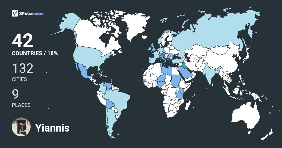 Yiannis Avgeropoulos's Travel Map Image