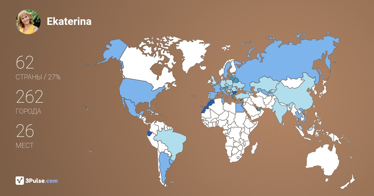 Ekaterina Tatarnikova's Travel Map Image