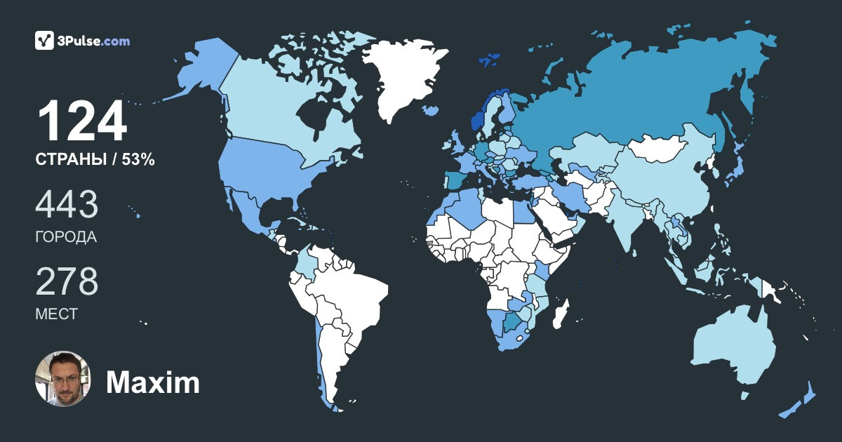 Изображение Карты путешествий Maxim Lesovik