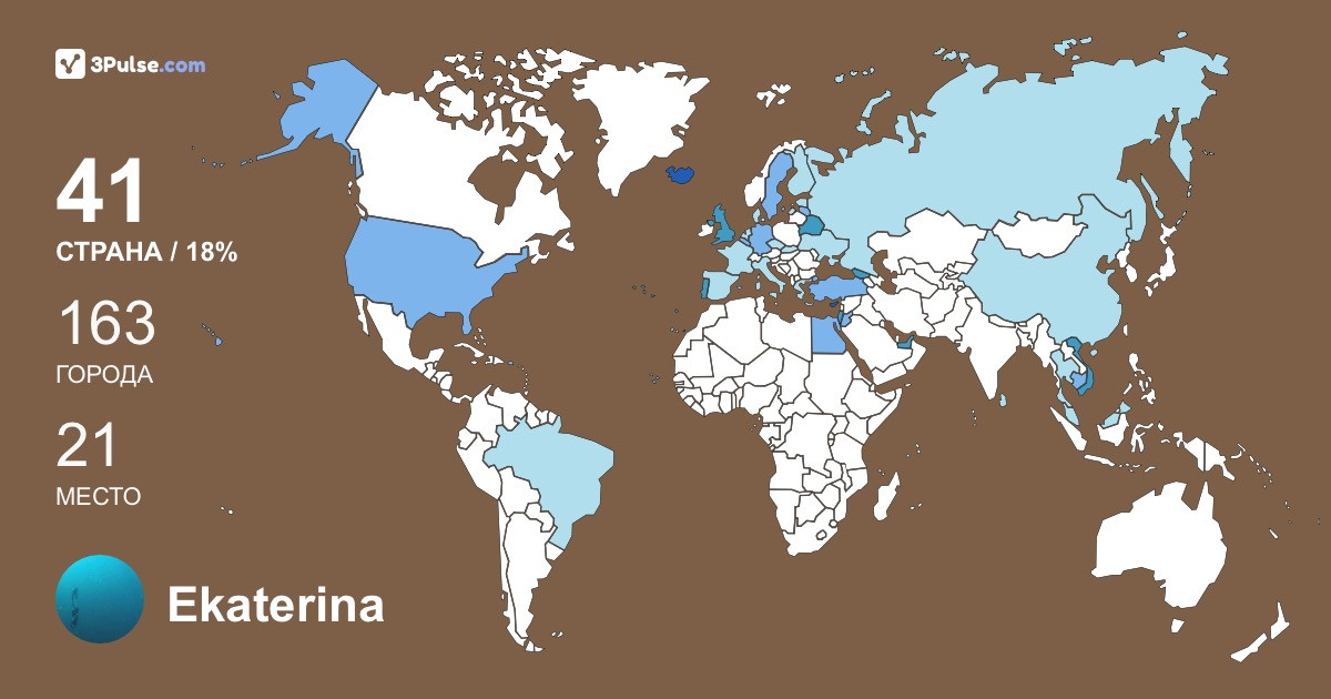 Ekaterina Tretyakova's Travel Map Image