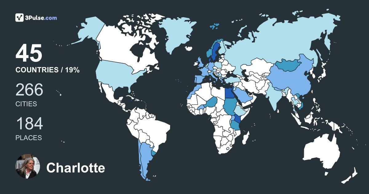Charlotte Haslund-Christensen's Travel Map Image