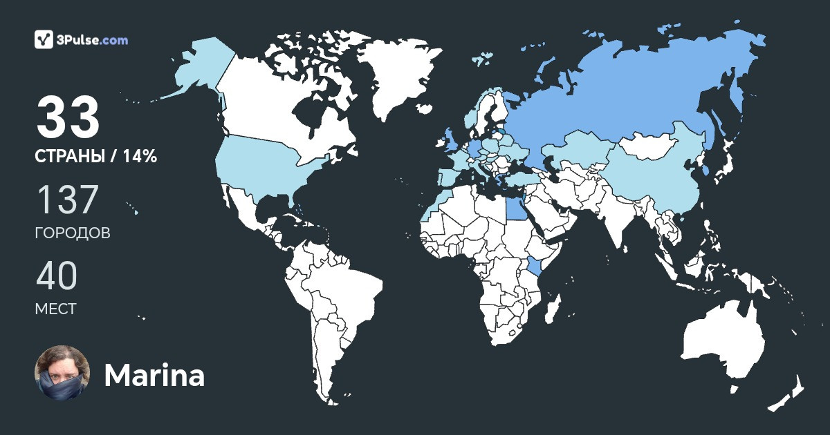 Marina Semenikhina's Travel Map Image