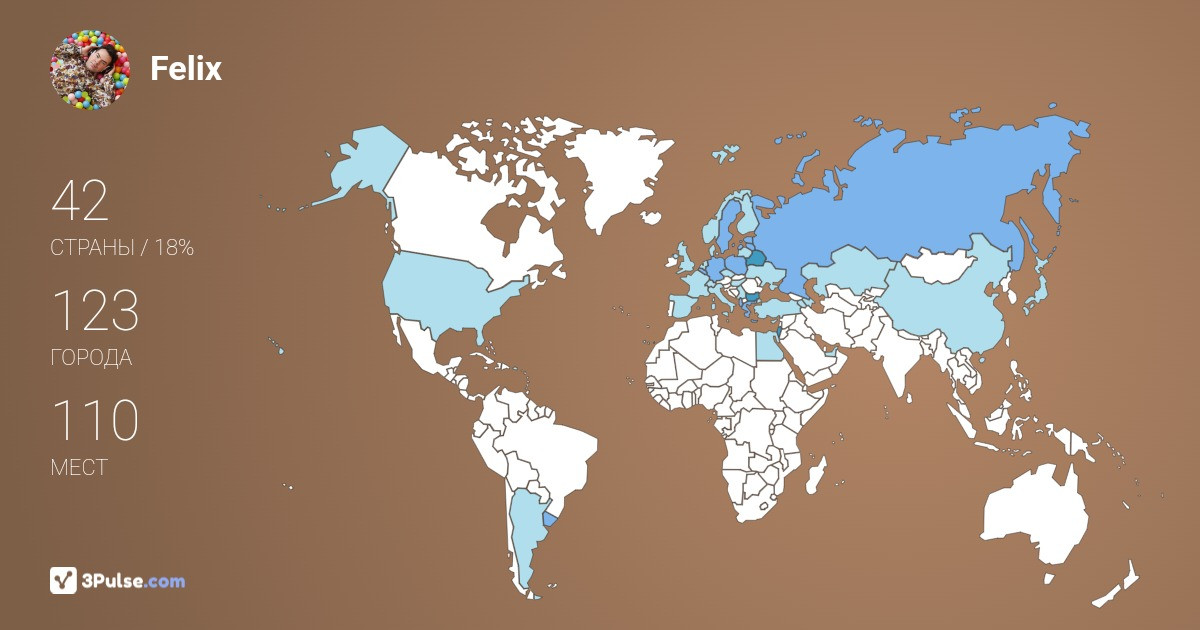 Felix Grozdanov's Travel Map Image