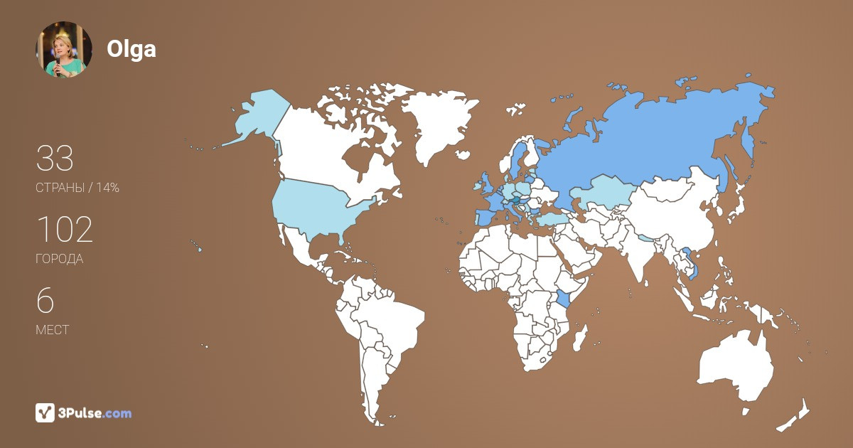 Olga Mukhina's Travel Map Image