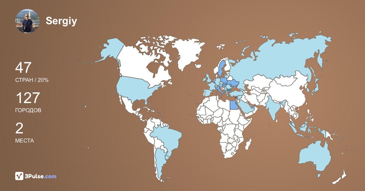 Sergiy Satyrov's Travel Map Image