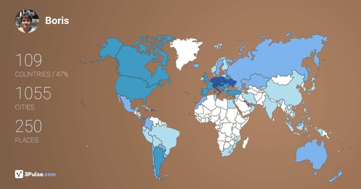 Boris Popov's Travel Map Image