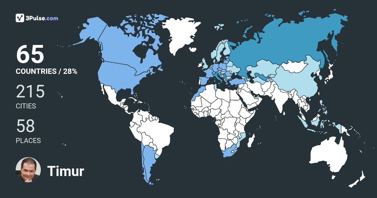 Изображение Карты путешествий Timur Yanbukhtin