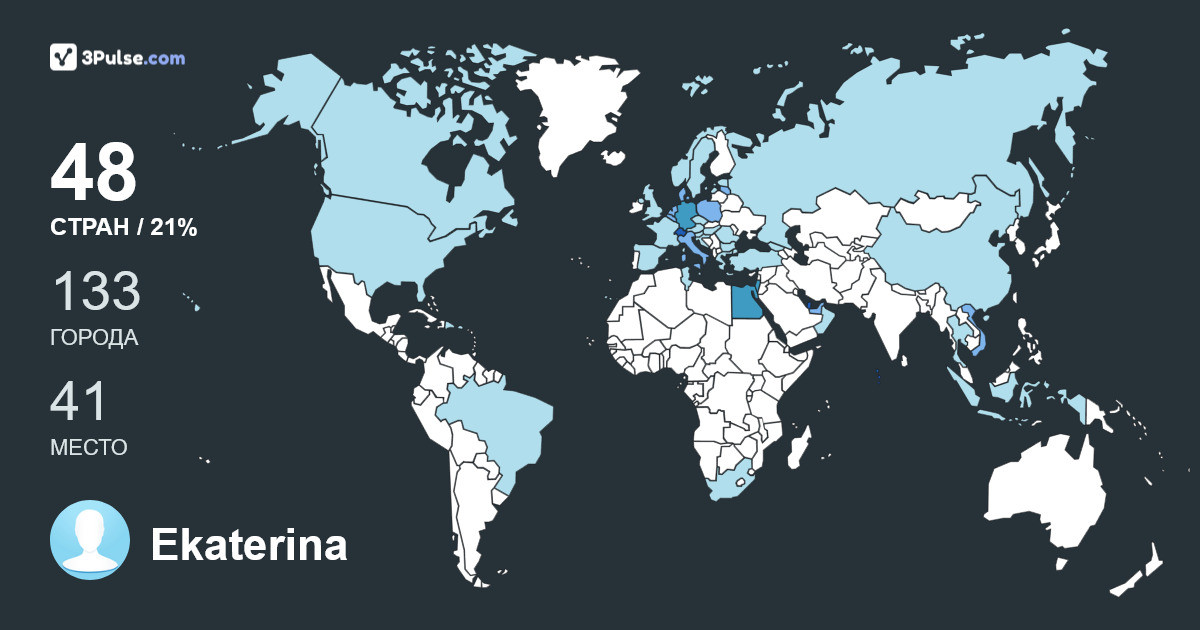 Ekaterina Kotorova's Travel Map Image
