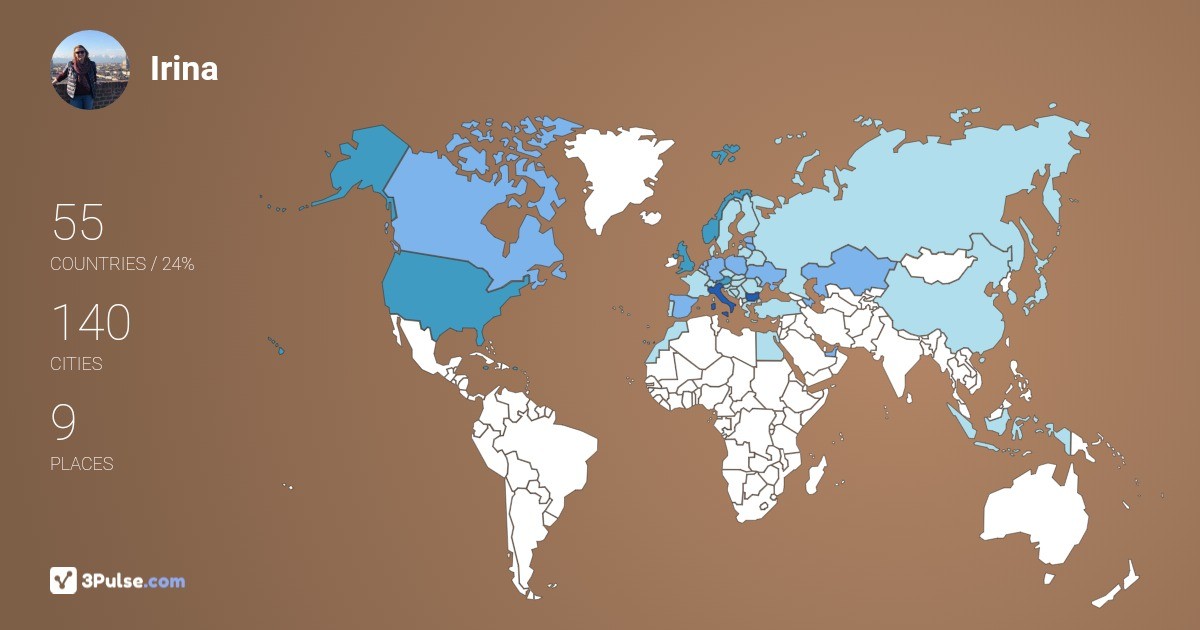 Irina Karpova's Travel Map Image