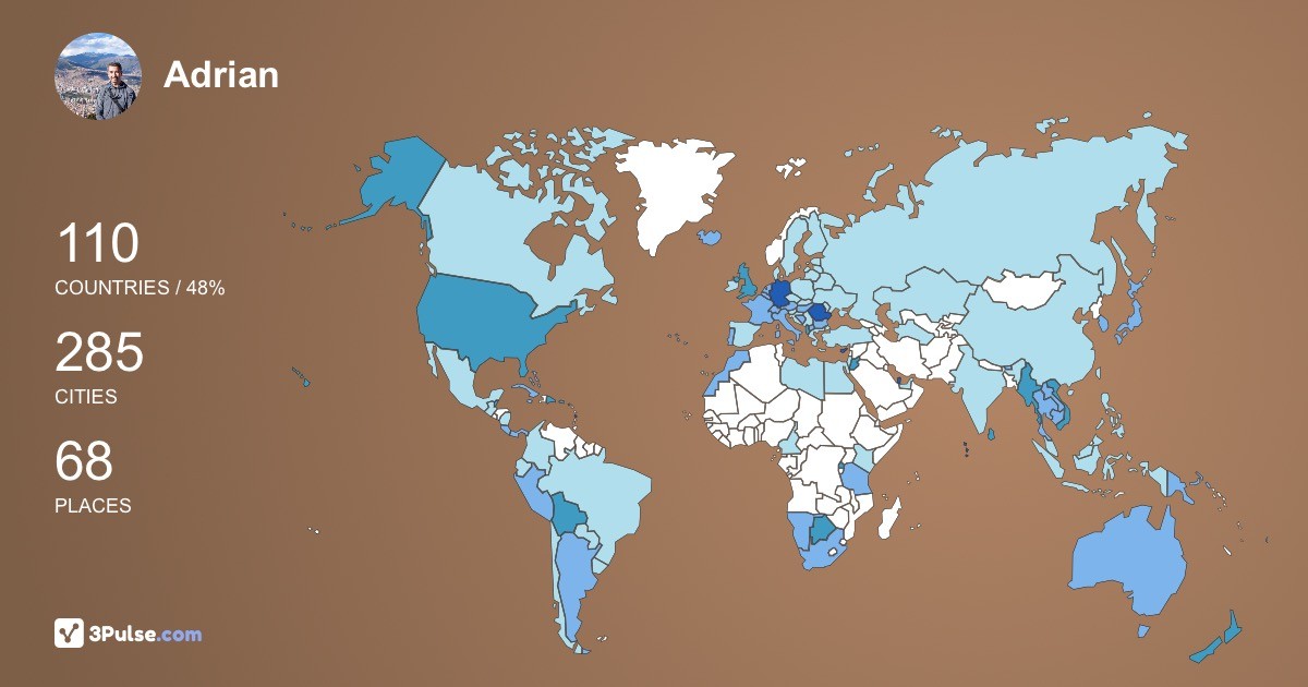 Adrian Costin's Travel Map Image