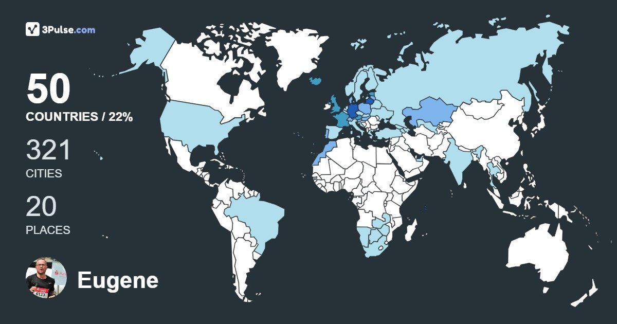 Eugene Lazarev's Travel Map Image