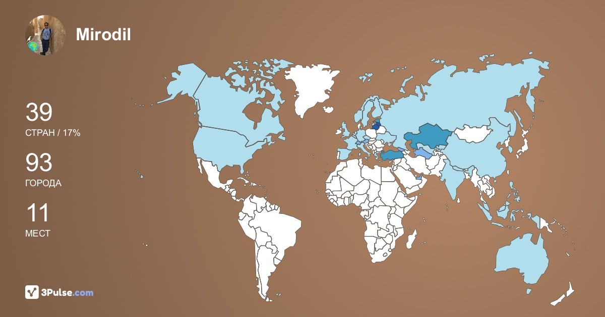Изображение Карты путешествий Mirodil Mirakhmedov