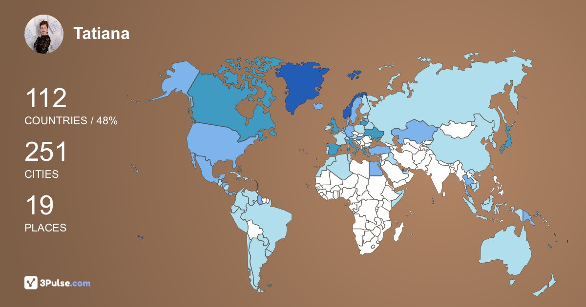 Tatiana Karmatskaya's Travel Map Image
