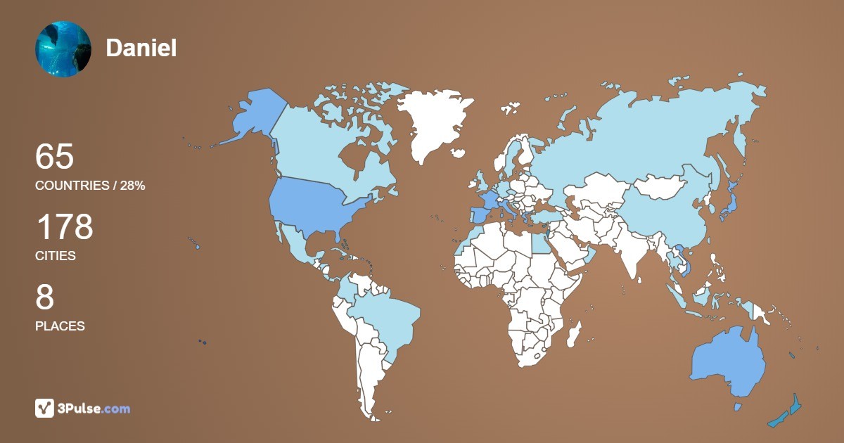 Daniel Ginat's Travel Map Image