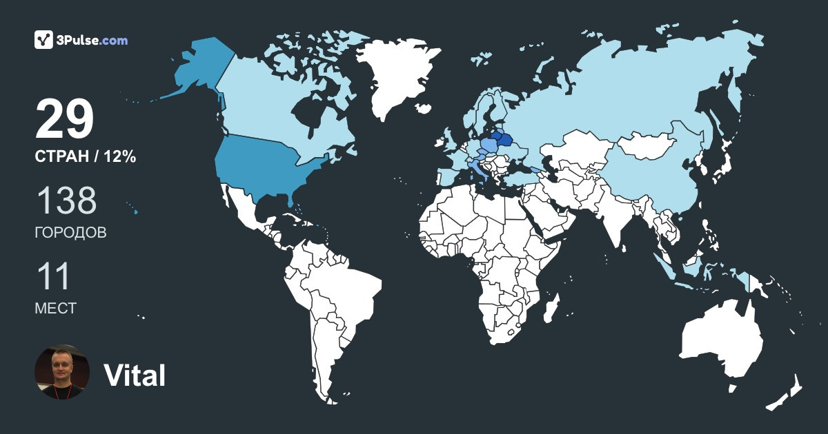 Vital Yarashevich's Travel Map Image
