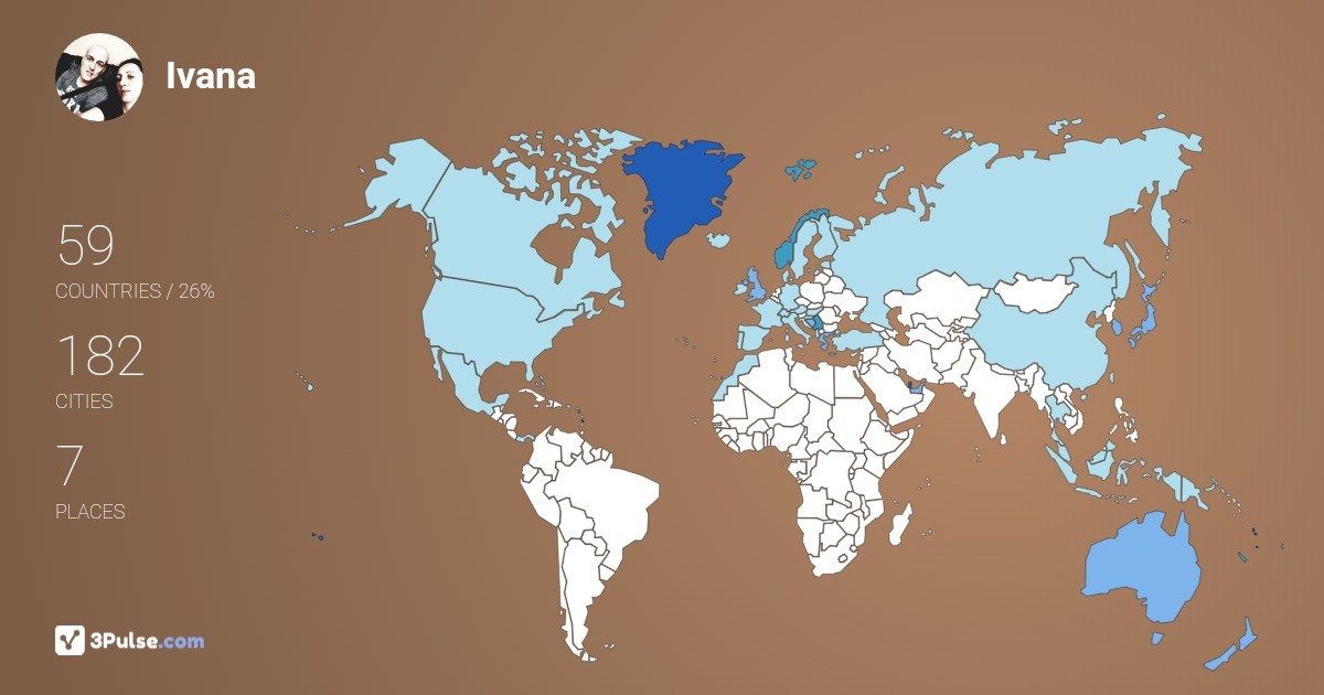 Ivana Ceranic's Travel Map Image