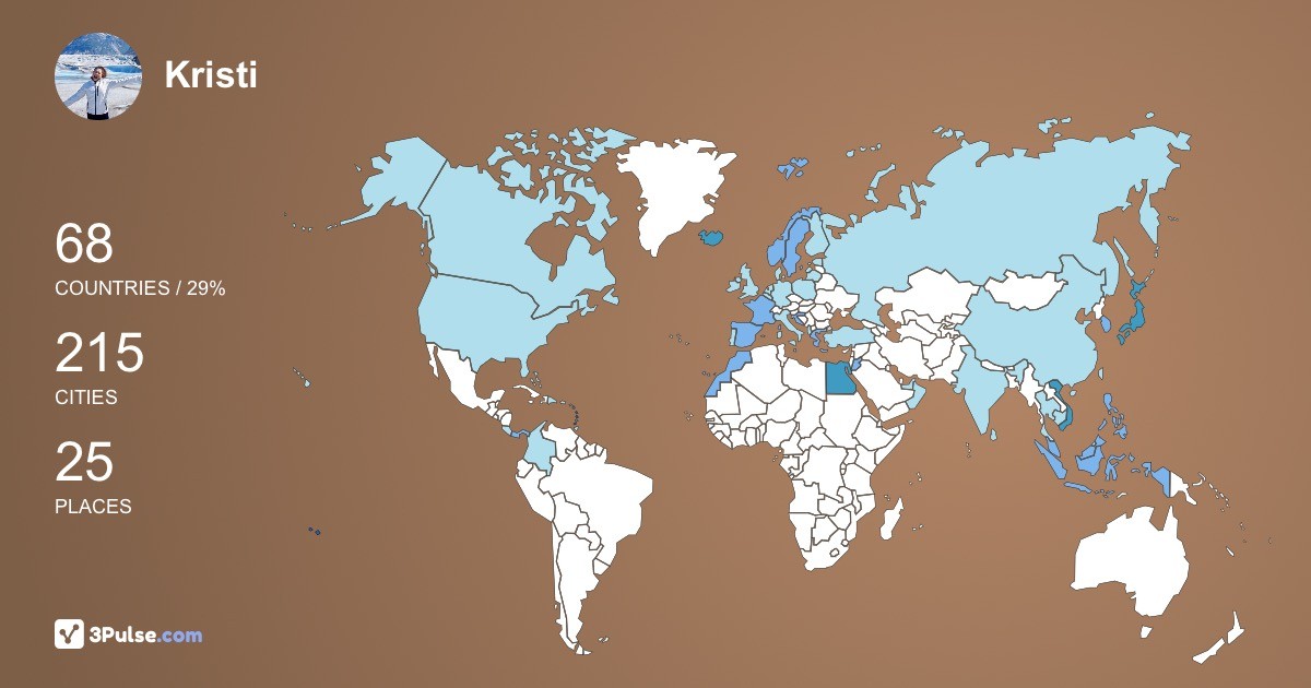 Kristi Glen's Travel Map Image