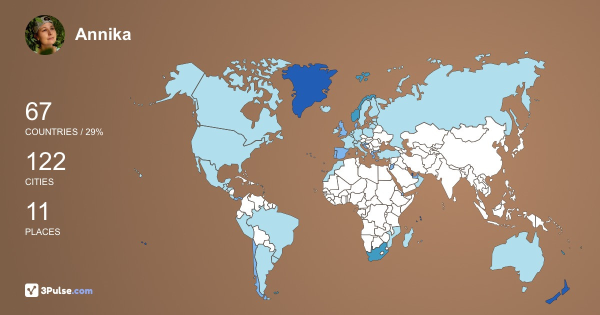 Annika Erasmus's Travel Map Image