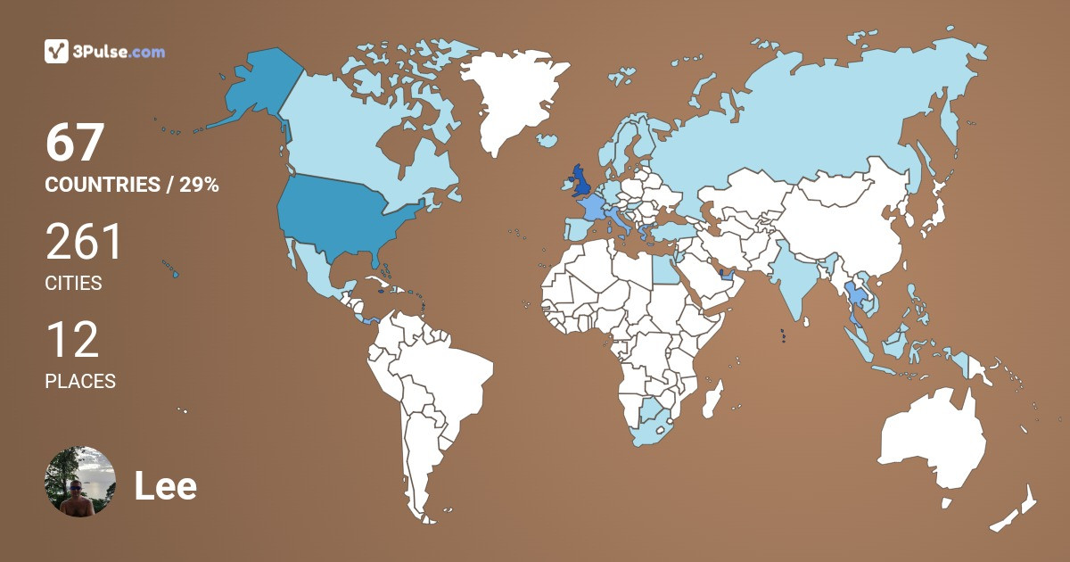 Lee Clark's Travel Map Image