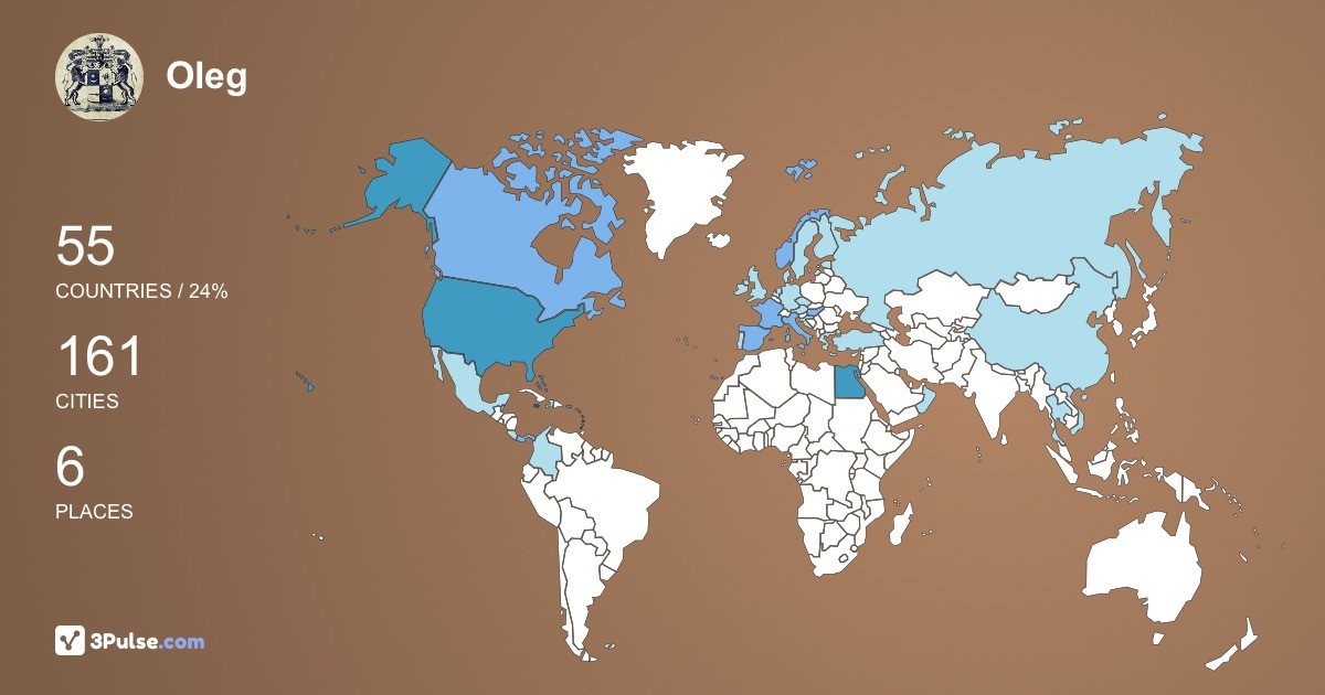 Oleg Saveliev's Travel Map Image