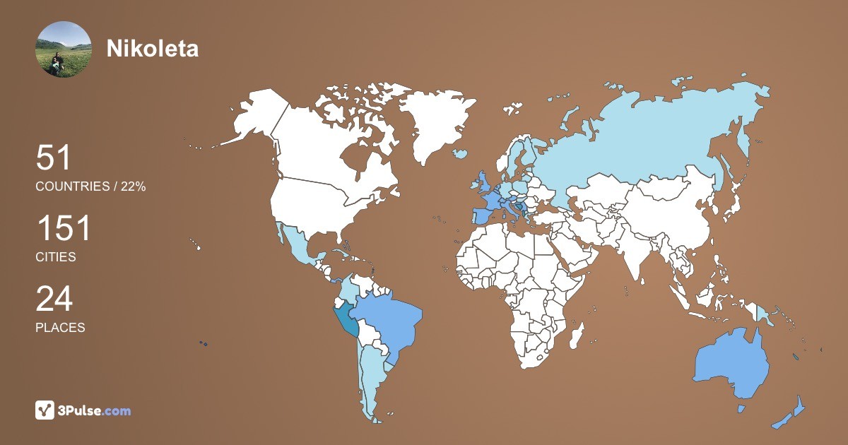 Nikoleta Milijic's Travel Map Image