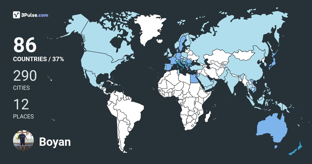 Boyan Dimovski's Travel Map Image