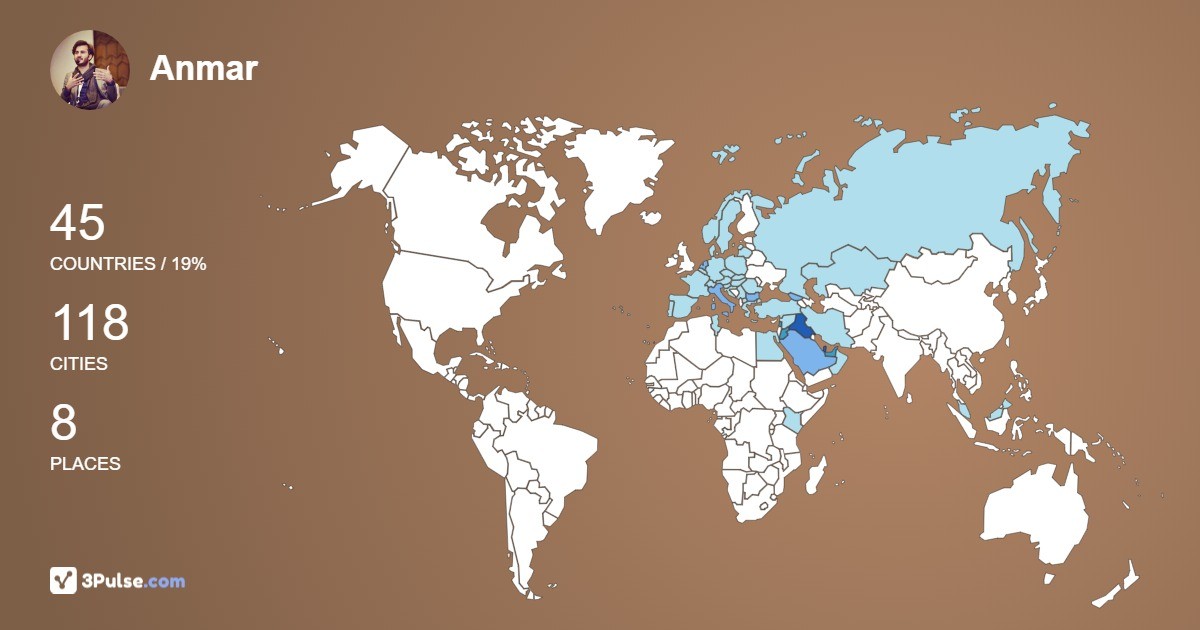 Anmar Khalid's Travel Map Image