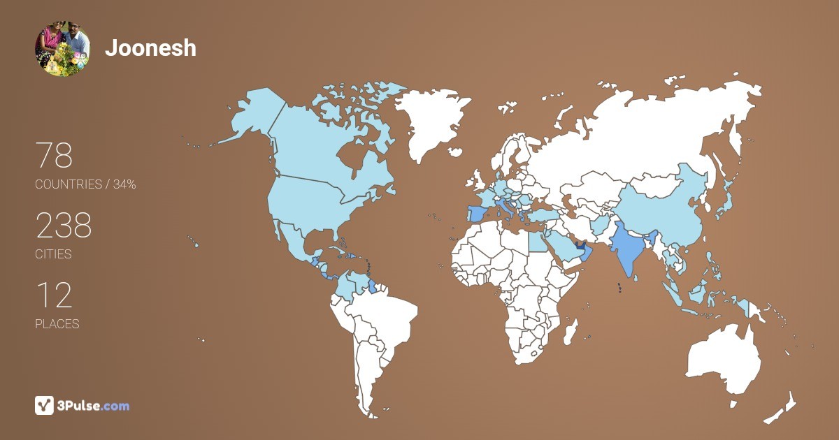 Изображение Карты путешествий Joonesh Ch