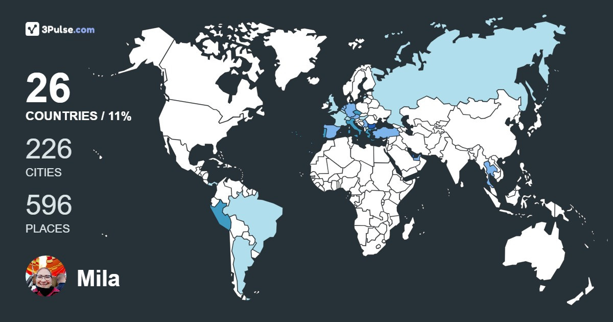 Mila Todorova's Travel Map Image