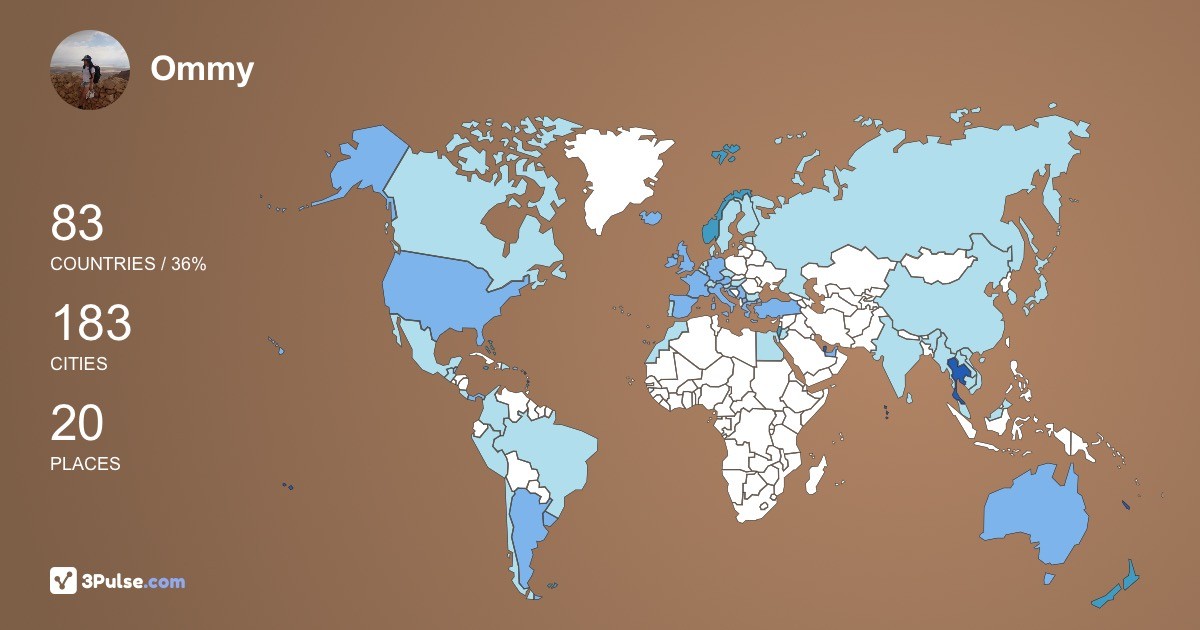 Ommy Nookaewkwan's Travel Map Image