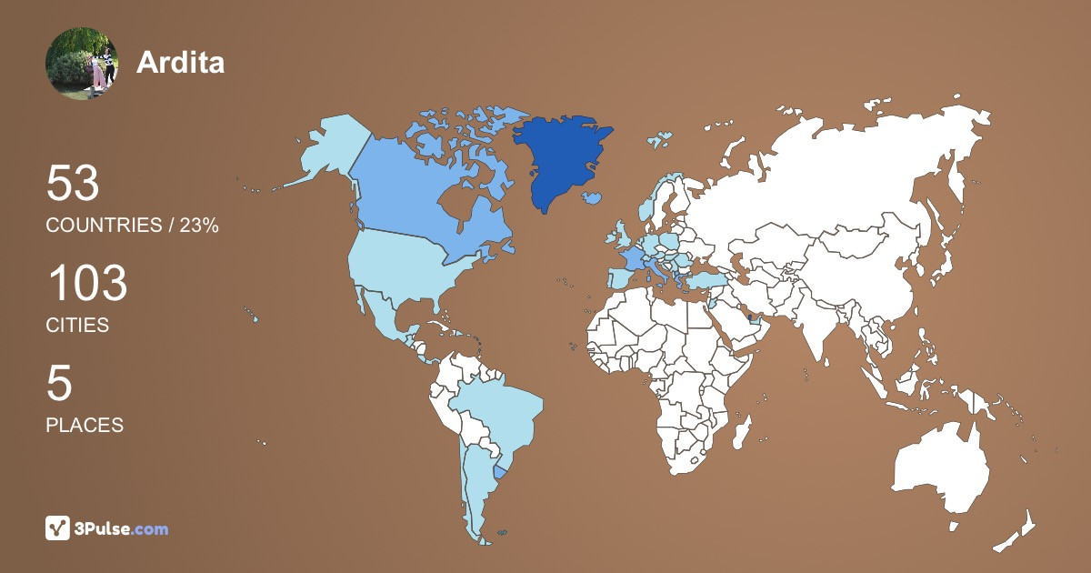 Ardita ela's Travel Map Image