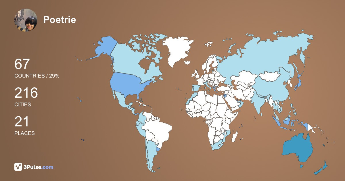 Poetrie OryzaSativa's Travel Map Image