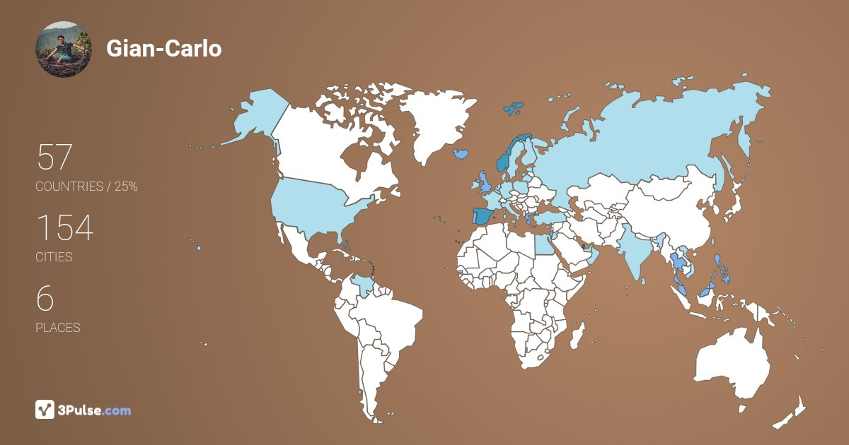 Gian-Carlo Singcol's Travel Map Image