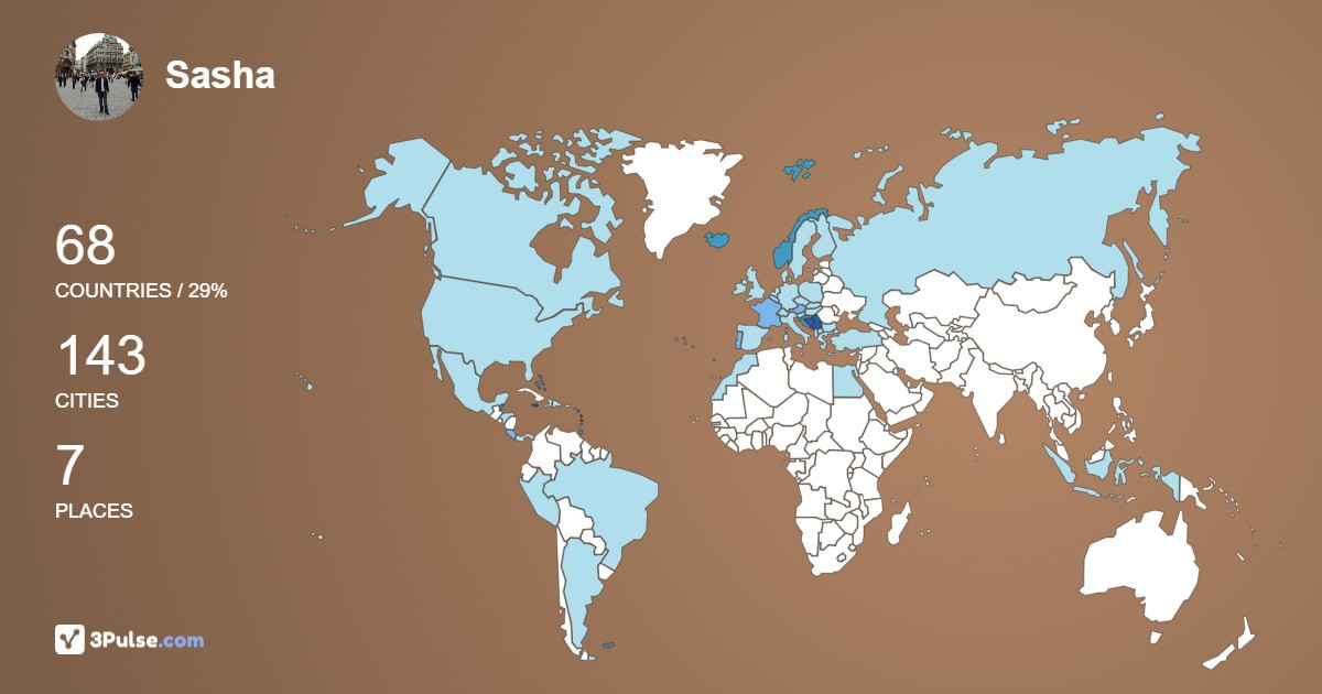 Sasha Cvjeticanin's Travel Map Image