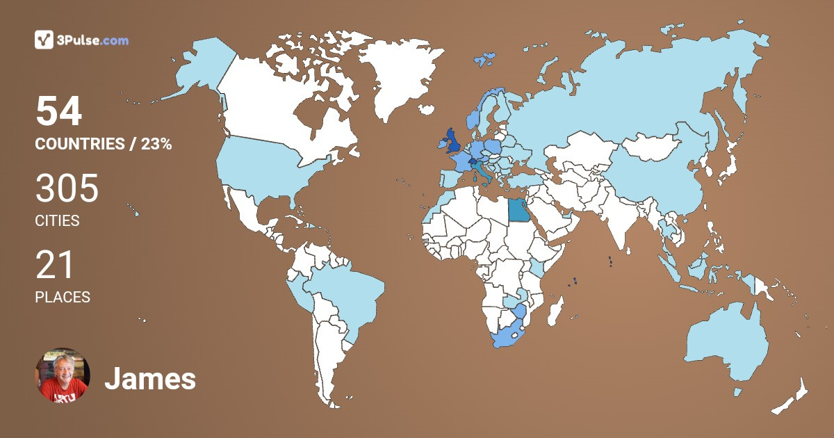 James Karn's Travel Map Image