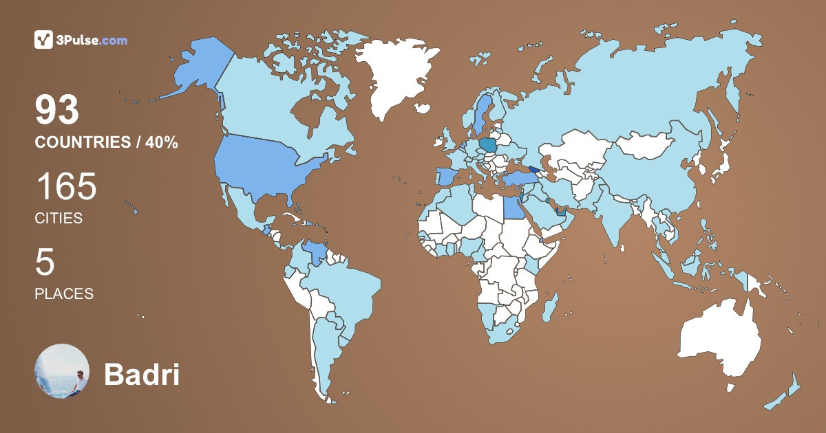 Badri Tetemadze's Travel Map Image
