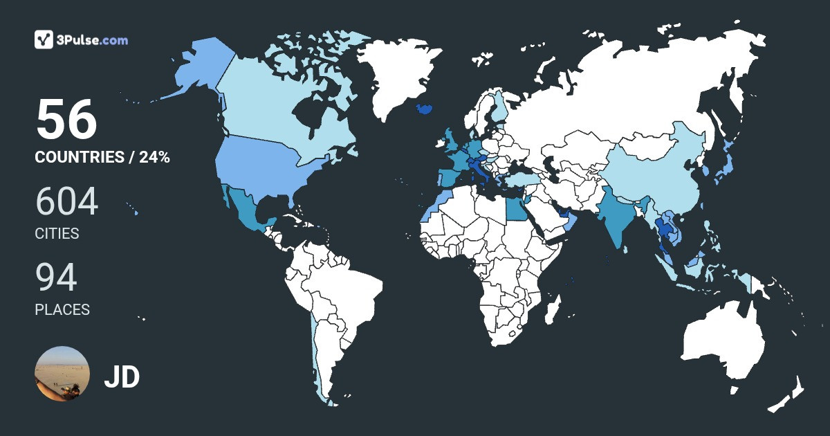 JD SA's Travel Map Image