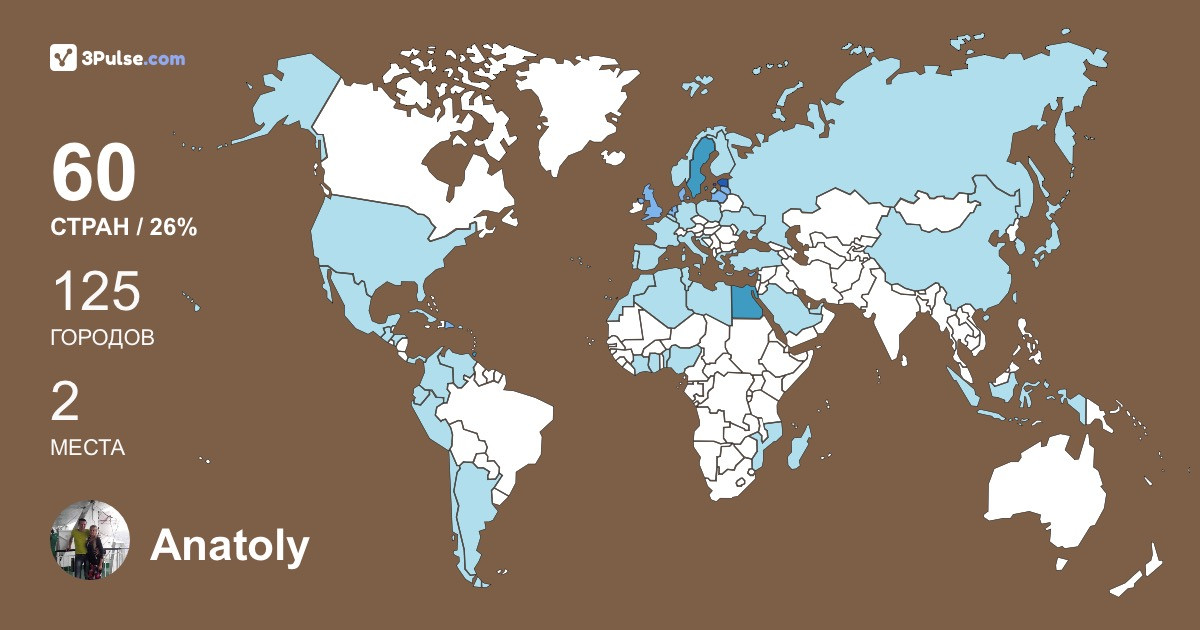 Anatoly Koryagin's Travel Map Image
