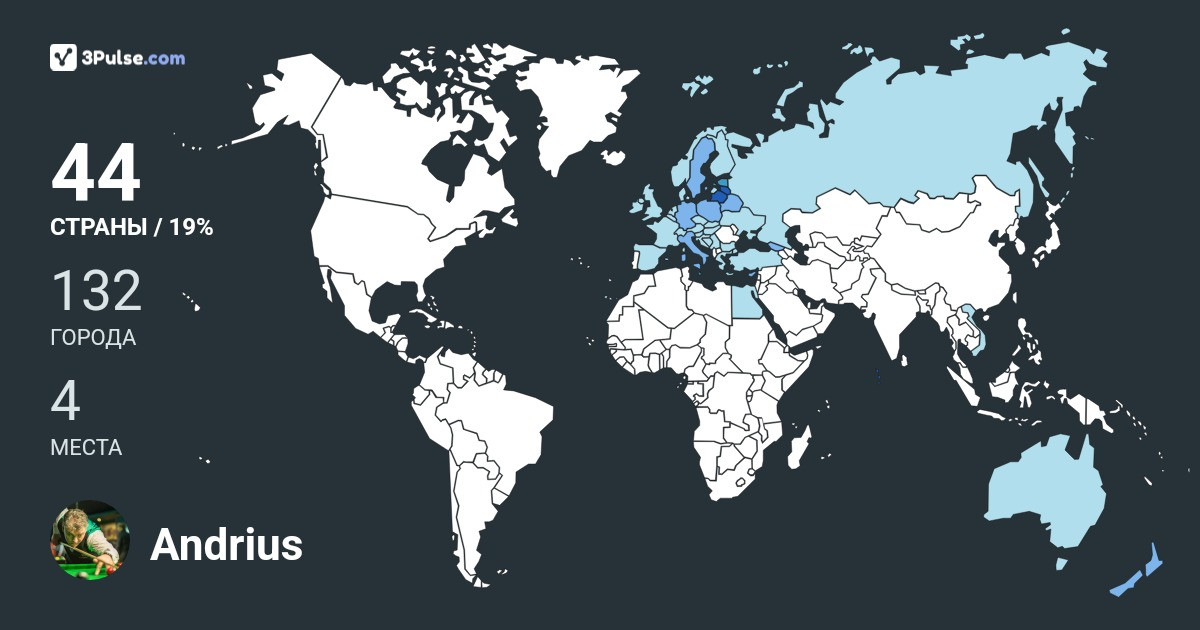 Andrius Petkevičius's Travel Map Image