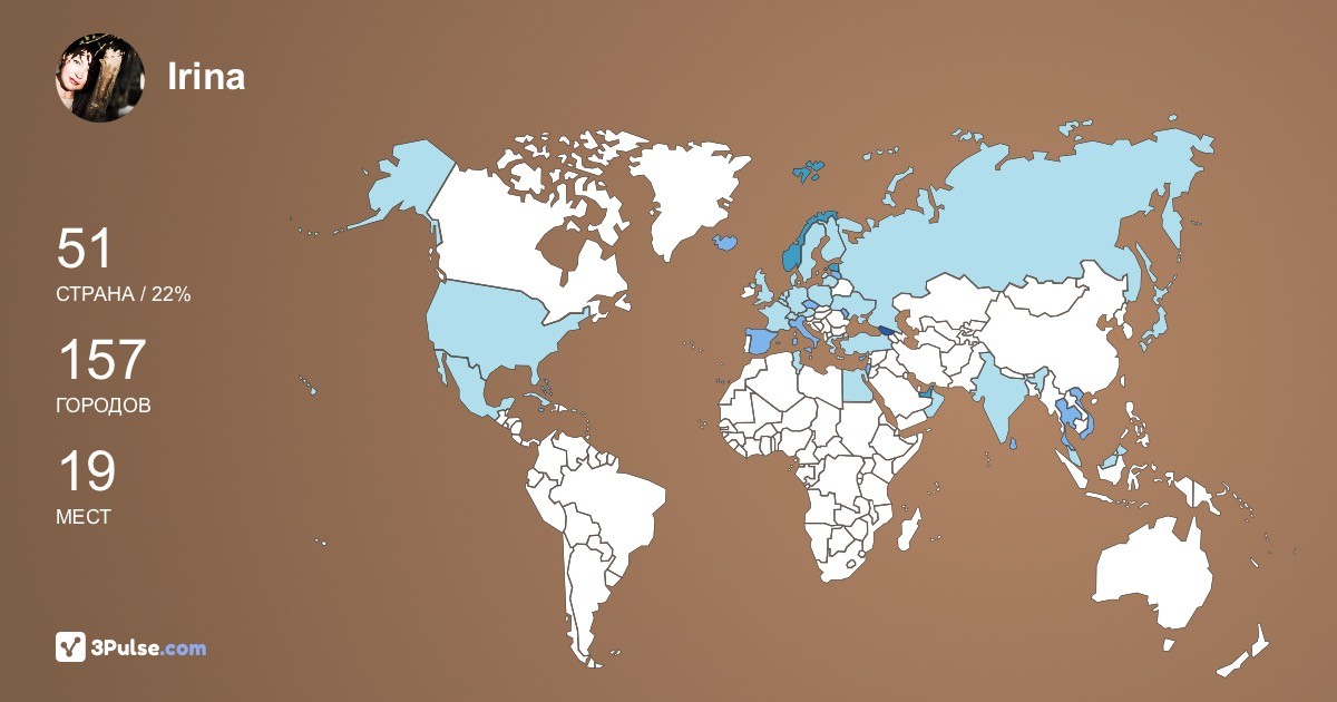 Irina Podjatseva's Travel Map Image