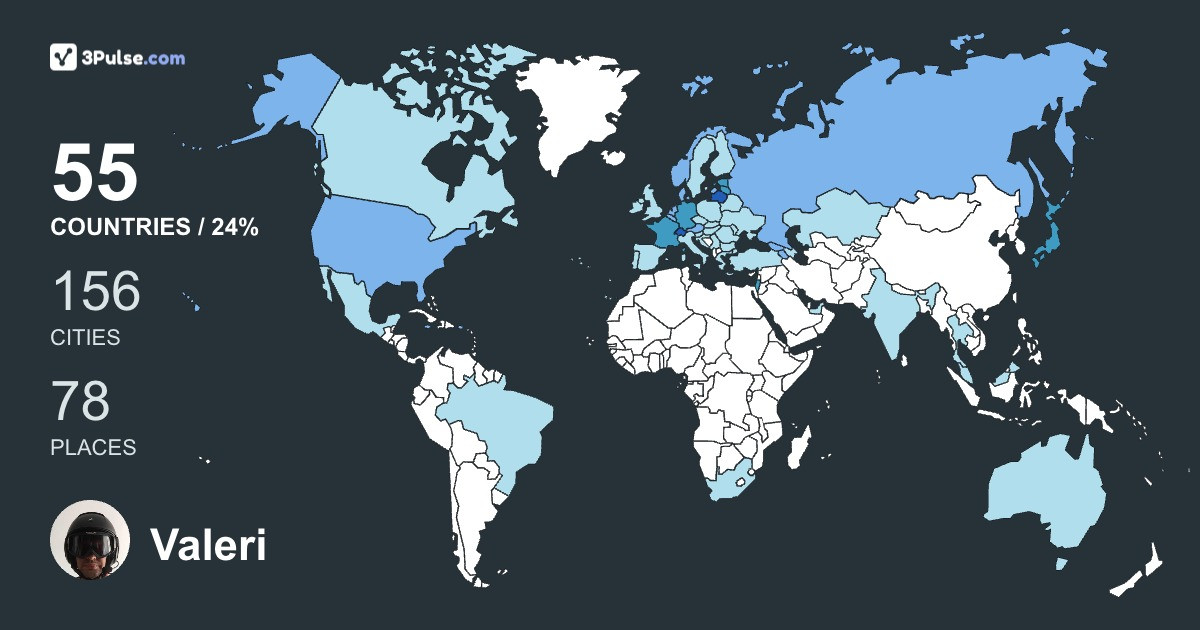 Valeri Loukine's Travel Map Image
