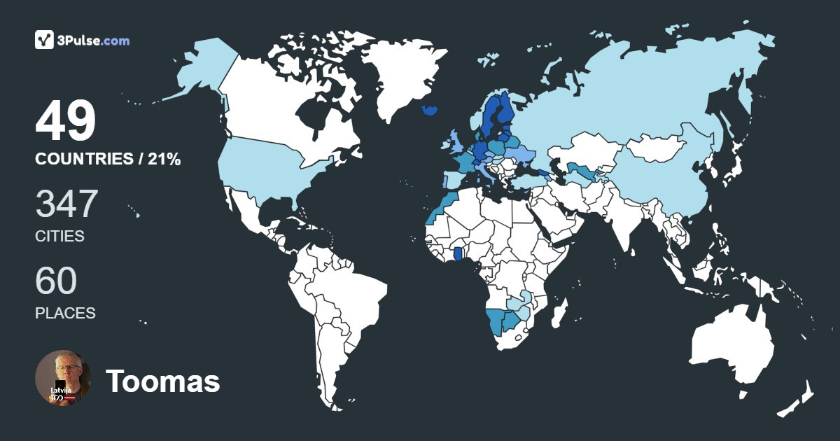 Toomas Liivamgi's Travel Map Image