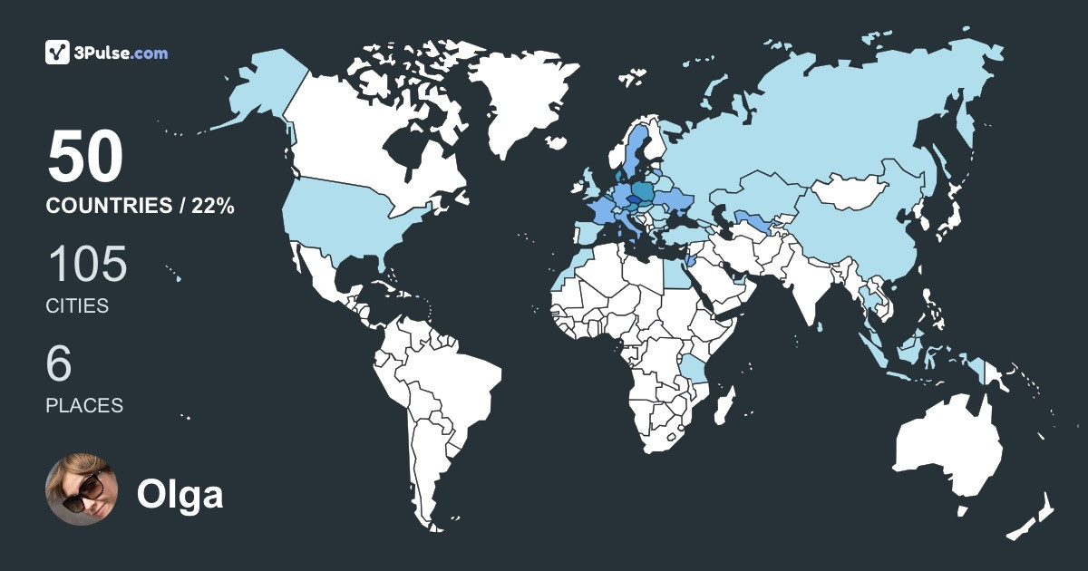 Olga Kravecka's Travel Map Image