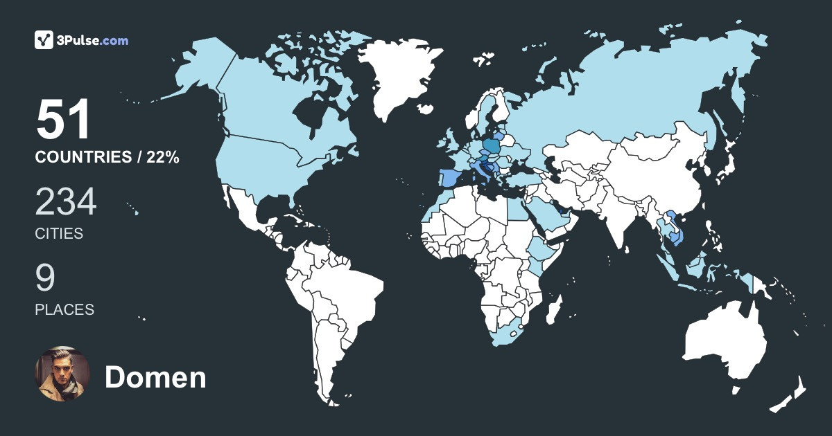 Domen Vertanik's Travel Map Image