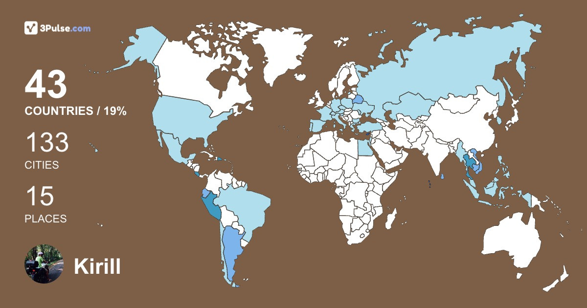 Kirill Moldovan's Travel Map Image