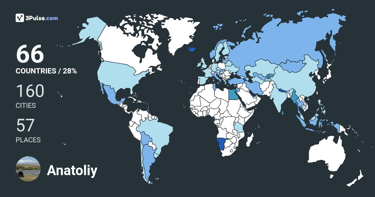 Изображение Карты путешествий Anatoliy Kleschev