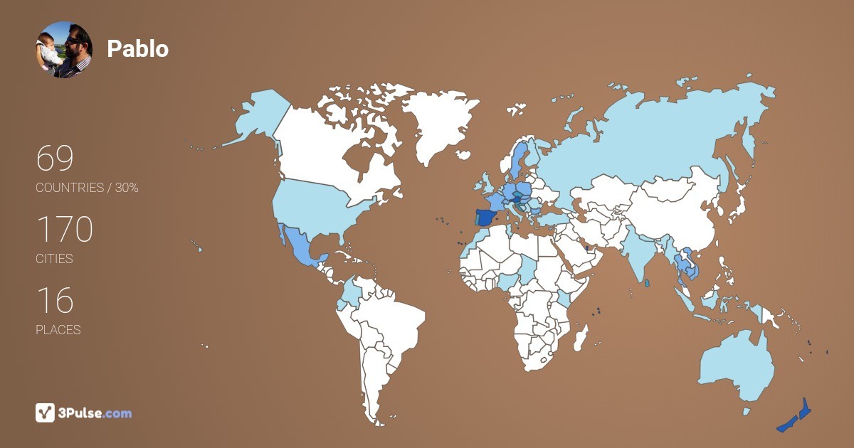 Pablo Perez's Travel Map Image
