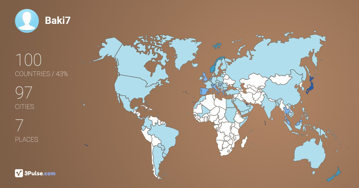 Baki7 baki78's Travel Map Image